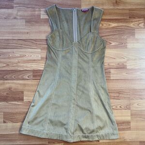NWOT Staud Faux Suede Mini Dress in Tan